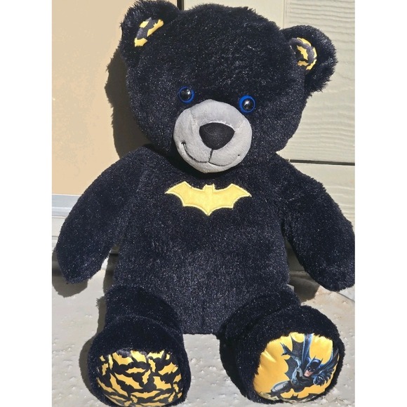 DC Comics Build A Bear Workshop Batman Teddy Bear Stuffed Animal Plush Black EUC - Picture 2 of 16